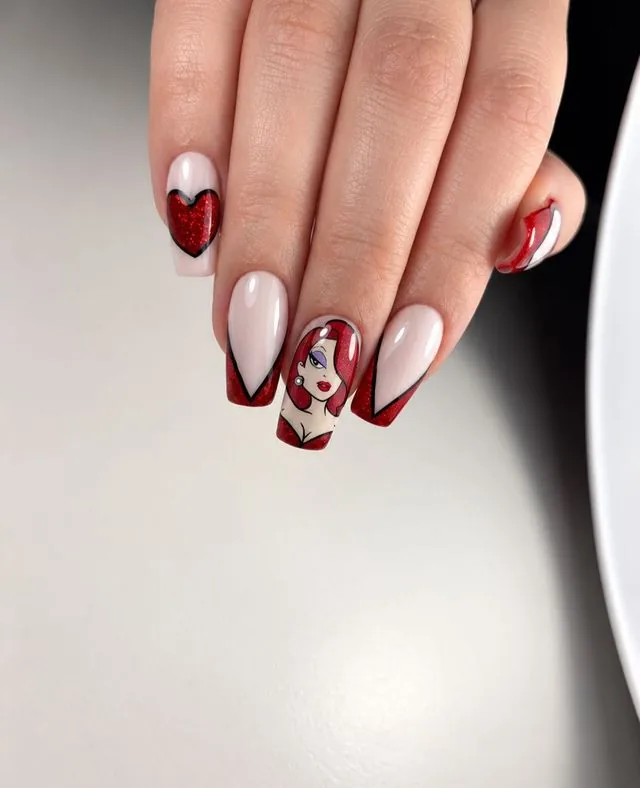 Czerwone paznokcie wykonane w Madam Beauty